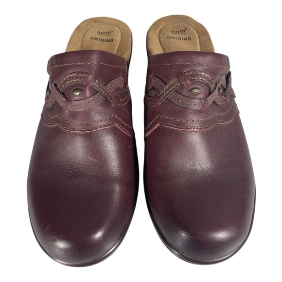 Earth Origins Women’s Jackal Janice Merlot Leather Merlot Colored Mules Size-9.5 - Picture 2 of 10